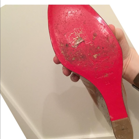 Christian louboutin nude patent leather cork wedges - Picture 6 of 8